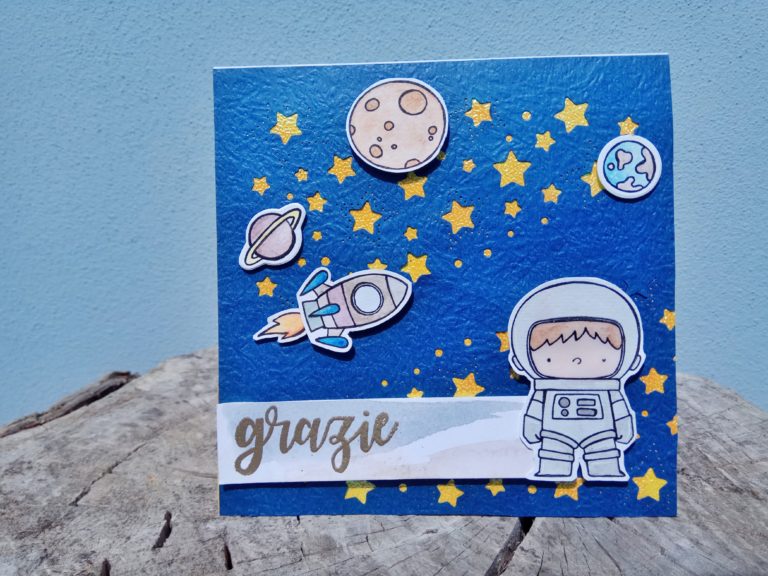 Card multiuso con astronauta “Grazie”